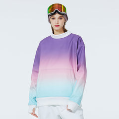 Pull polaire à col rond et poche kangourou pour femme