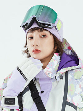 Gants de neige d'hiver colorés pour femmes et unisexes Vector