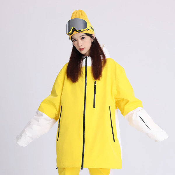 Coupe-vent d'hiver Cosone pour femme, fermeture éclair frontale, colorblock