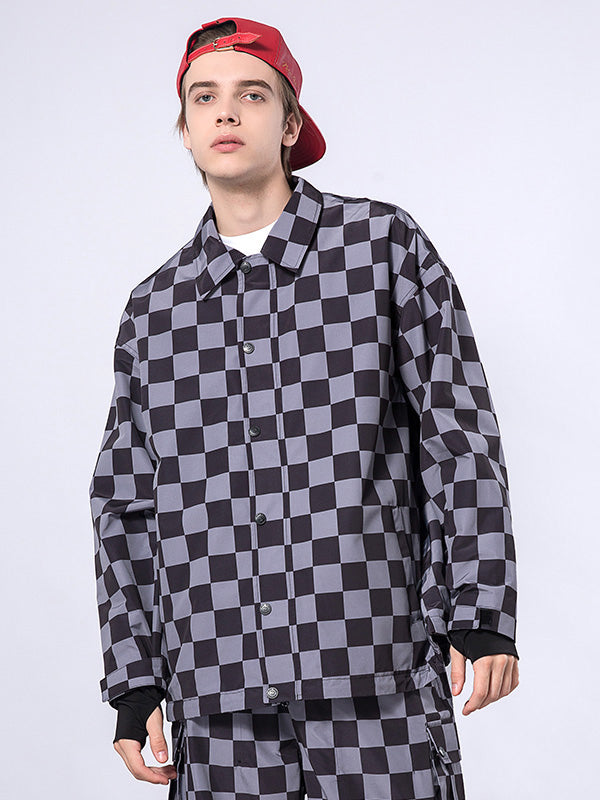 Veste de snowboard coach à damier RARWAR pour homme