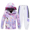 Combinaisons de ski pour filles à motif Arctic Queen et bandes réfléchissantes