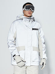 Veste de neige homme Vector Winter Invitation à blocs de couleur réfléchissants
