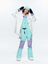 Salopette de ski/snowboard pour femme, color block, avec ceinture intégrée