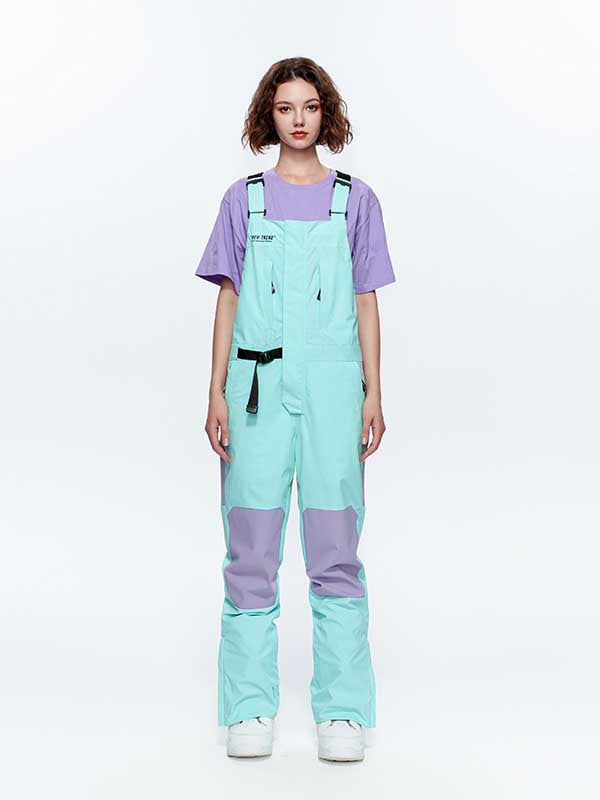 Salopette de ski/snowboard pour femme, color block, avec ceinture intégrée