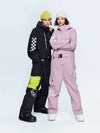 Combinaisons de snowboard une pièce pour femmes, style urbain, manches à damier, haute performance