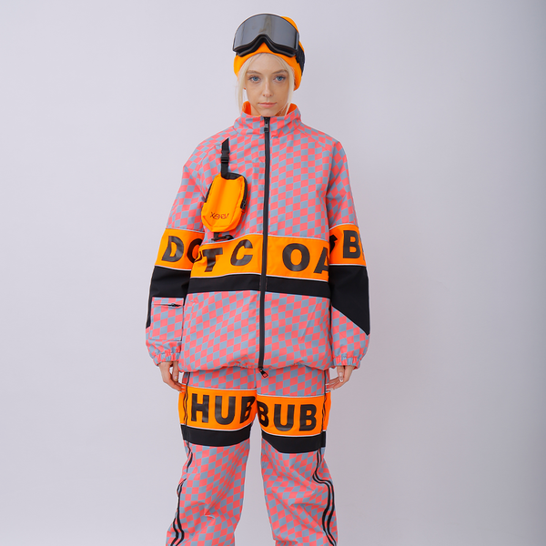 Veste de ski à carreaux style streetwear pour femme Snowverb