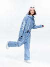 Combinaisons de snowboard une pièce pour femmes, style urbain, manches à damier, haute performance